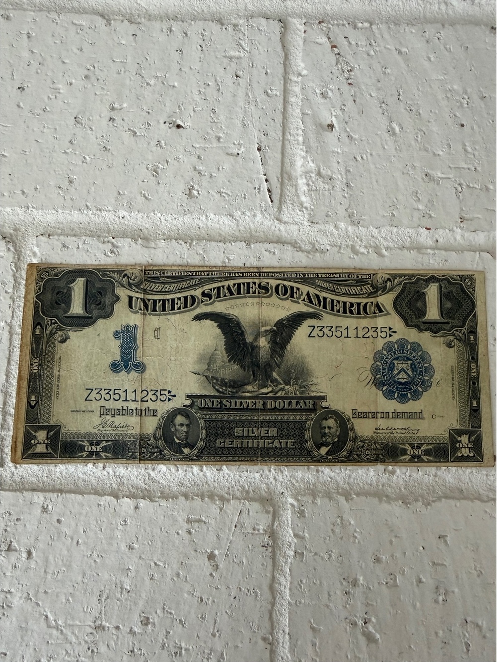 Vintage United States One Silver Dollar Silver Certificate Bill